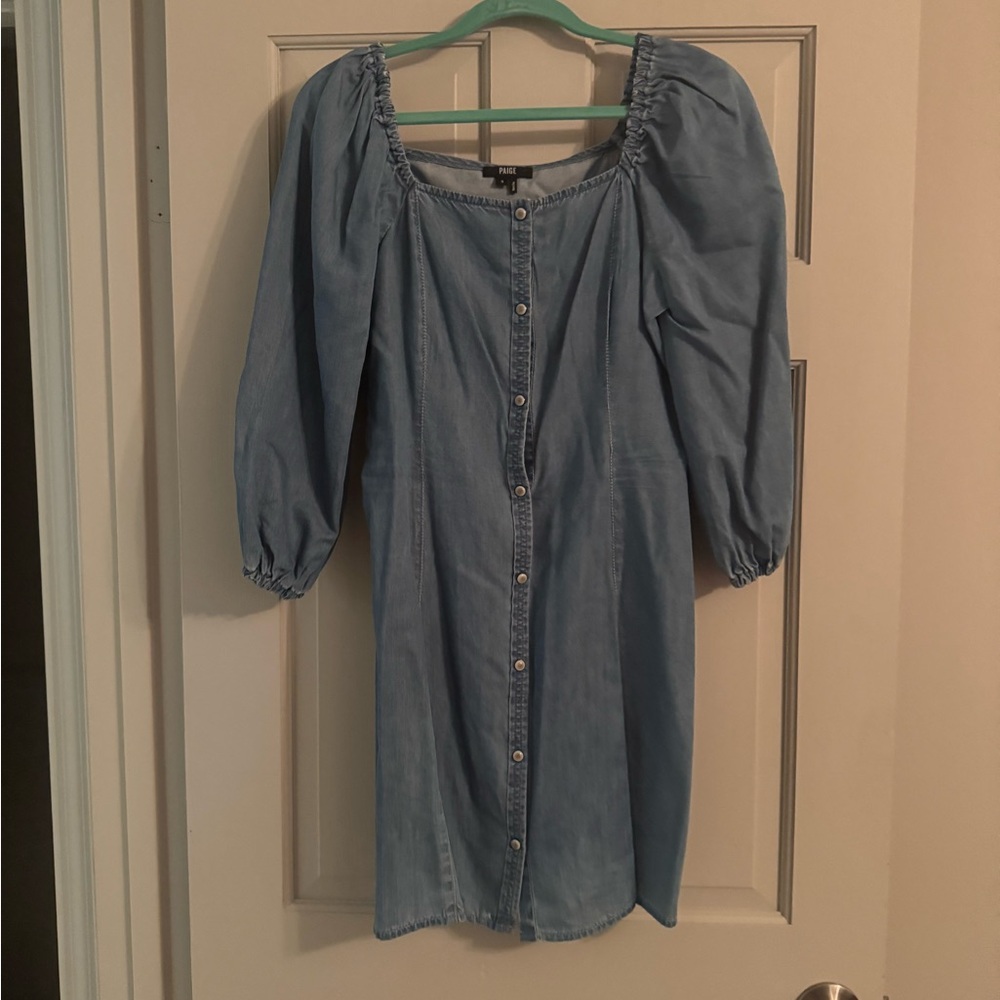 PAIGE Blue Puffed Sleeve Mini Sundress